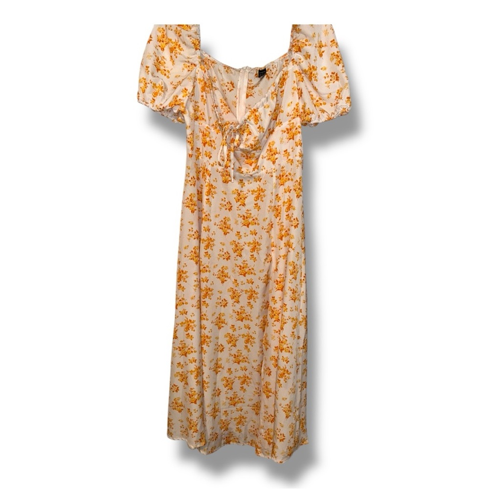 Floral Knot Split Thigh A-Line Maxi Dress